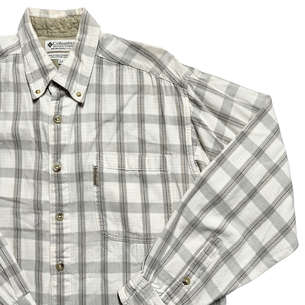 Columbia Sportswear Company Mens Plaid Button Down Shirt Medium Long Sleeve